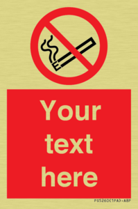 Custom No E-cigarettes / Vaping Sign